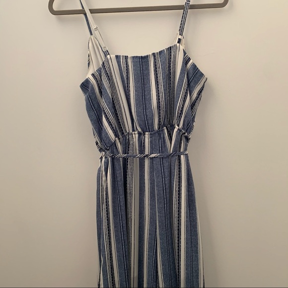 Charlotte Russe White and Blue Striped Jumpsuit - Picture 6 of 12